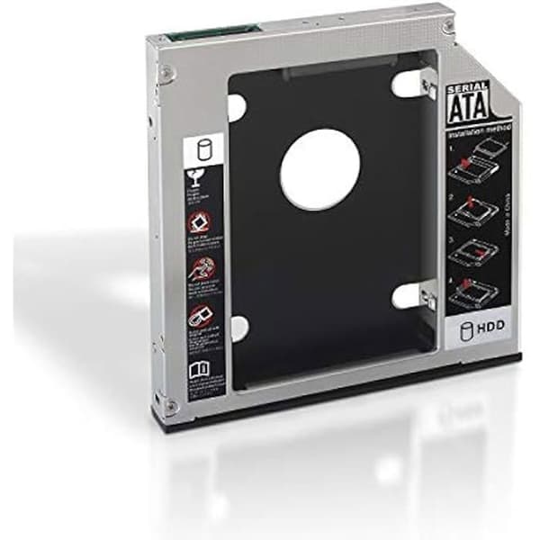 Hårddiskadapter - AISENS - A129 - 9,5 mm - Kompatibel med 12,7 mm optisk enhet - Silverfärgad