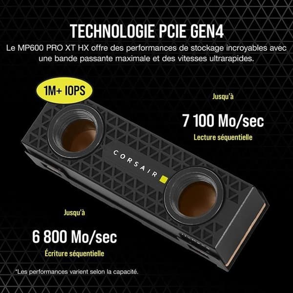 Corsair Hydro X Edition MP600 PRO XT - 4TB NVMe PCIe M.2 Solid State Drive (CSSD-F4000GBMP600PHXT)