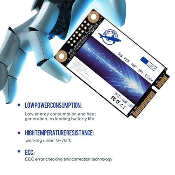 Dogfish mSATA SSD 500GB intern högpresterande bärbar hårddisk SATA III 6Gb - SDE