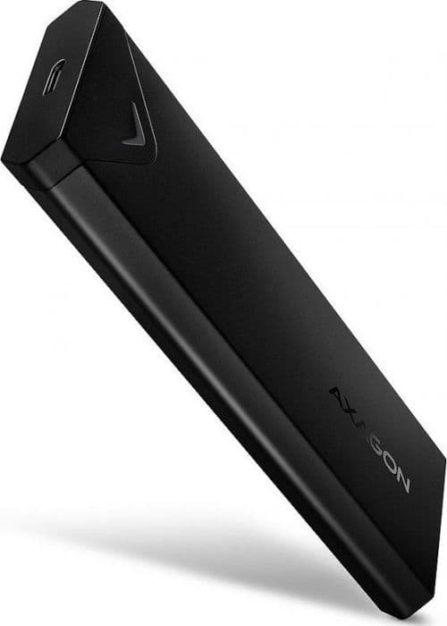 Axagon Extern SSD-hårddisk Metallisk USB-C-kabinett 10 Gbit/s för M.2 NVMe SSD-diskar Svart