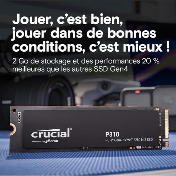 SSD Intern - CRUCIAL - P310 - 1To - PCIe Gen4 NVMe - M.2 2280