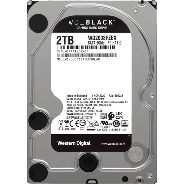 WD Black™ - Prestanda intern hårddisk - 2TB - 7200 rpm - 3,5" (WD2003FZEX)