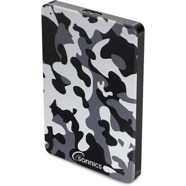 Sonnics 1 till Camouflage Grå Extern Hårddisk USB 3.0