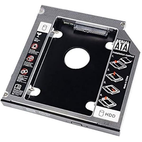 Caddy Adapter - AKYGA - HDD SSD 2,5" - Kompatibel 2 To - Monterad i fack 13 mm - Färg Svart