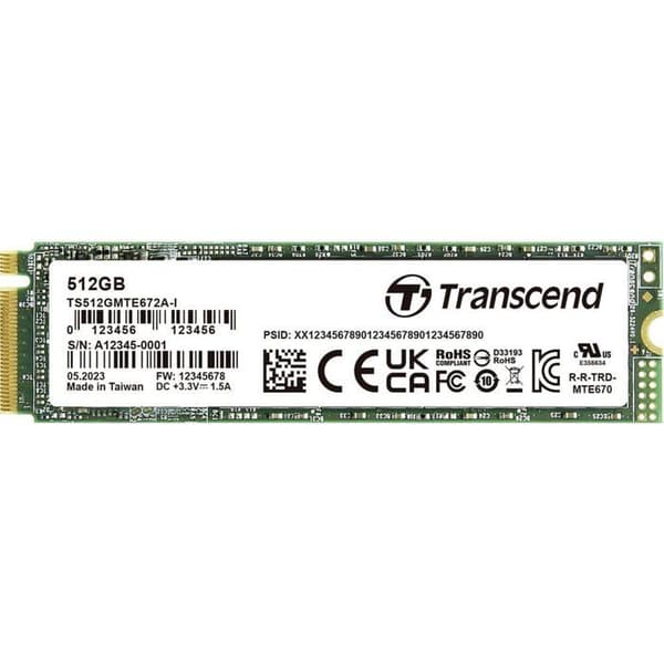Transcend 512 GB intern SSD PCIe TS512GMTE672AI-VS1