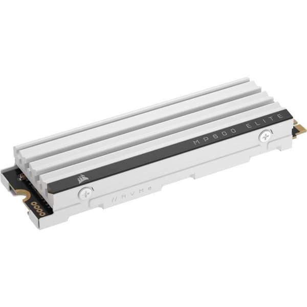 Intern Solid State Drive - CORSAIR - MP600 ELITE 1TB Gen4 PCIe x4 NVMe M.2 SSD Optimerad för PS5 med LP Kylfläns - Vit