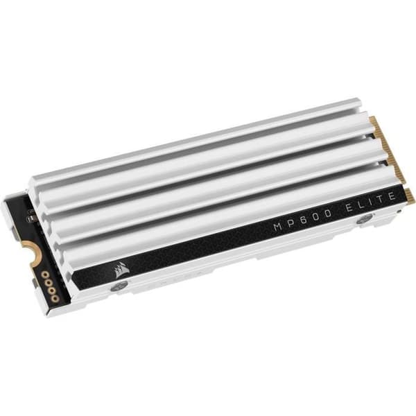 Intern Solid State Drive - CORSAIR - MP600 ELITE 1TB Gen4 PCIe x4 NVMe M.2 SSD Optimerad för PS5 med LP Kylfläns - Vit