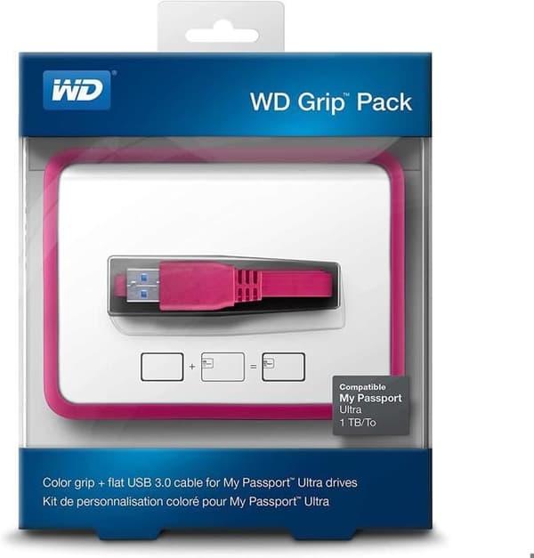 WESTERN DIGITAL WD grip picasso 1tb fuchsia usb 3.0-kabel (WDBZBY0000NPM-EASN) Svart, Rosa