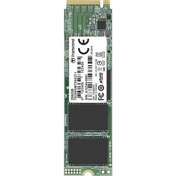 Intern SSD - TRANSCEND - MTE652T - 256 GB - PCIe NVMe 3.0 x4 - 3D NAND-teknik