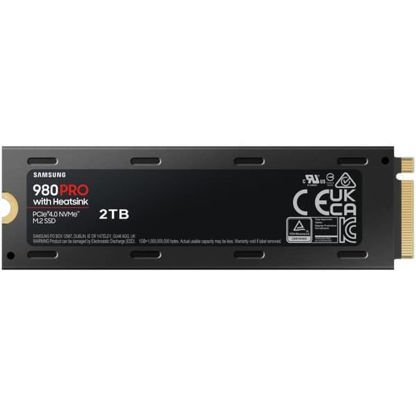 SAMSUNG Intern SSD - 980 PRO med kylfläns - 2 TB - NVMe - PS5-kompatibel (MZ-V8P2T0CW)