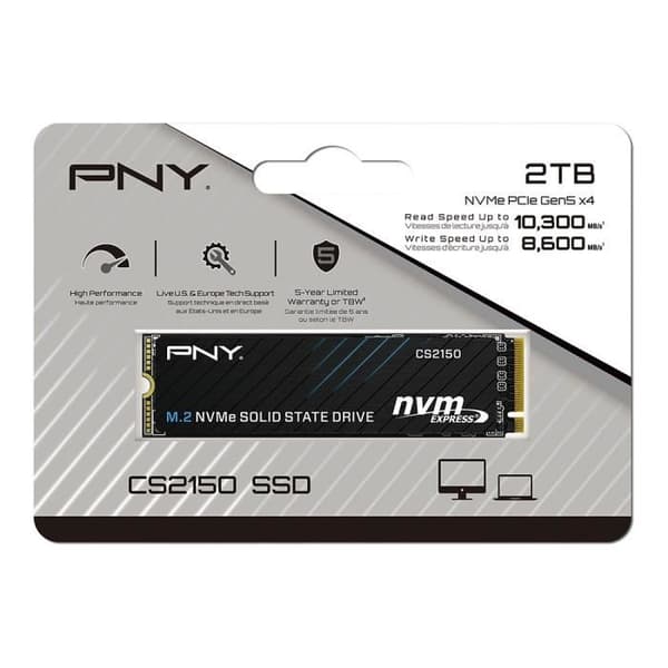 PNY - CS2150 2TB - Intern SSD-hårddisk - 2 To - M.2
