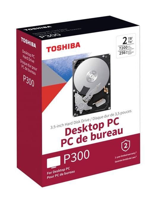 Toshiba P300 intern harddisk - HØJTYDENDE HARDDISK 2 TB - 7200 RPM - 64 MB