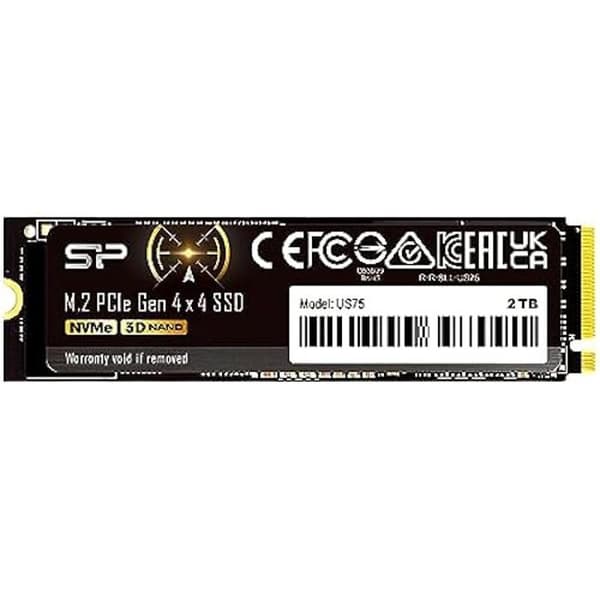 Silicon Power SSD 2 To US75 Series M.2 2280 NVMe4.0 Gen4 PCIe M.2 Maximal läshastighet 7000 Mo/s Maximal skrivhastighet 6500 Mo/s Garanti 5
