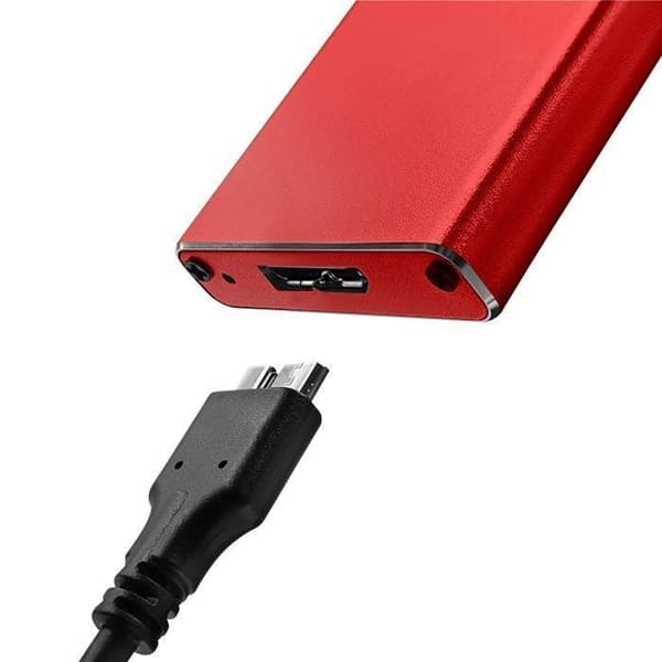 Qoltec External Solid State Drive - 51831 - M.2 SATA NGFF USB 3.0 Super Speed 5 Gb/s 2 TB SSD-hölje Röd