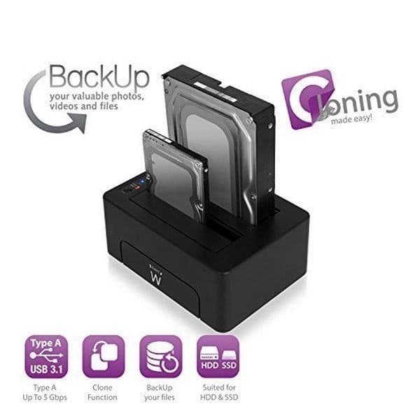 Komponent - Reservdel / Intern hårddisk / Intern hårddisk - Dockningsstation Dual Ewent EW7014 Dual 2,5"-3,5" USB