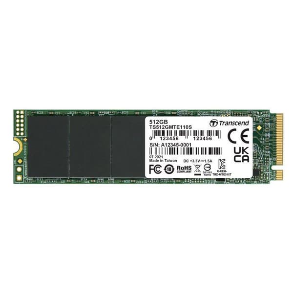 TRANSCEND 512GB M.2 2280 PCIe Gen3x4 3D TLC intern hårddisk