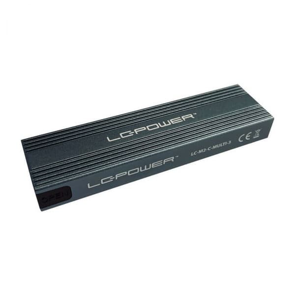 Lc-power ssd-hårddisk - LC-M2-C-MULTI-3 - M,2 USB3,2 M,2-SSD-Gehäuse (NVMe - SATA) Antracit