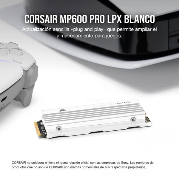Hårddisk - CORSAIR - MP600 Pro LPX NVMe SSD - 4 TB - vit