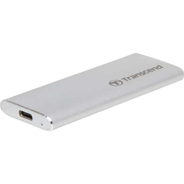 TRANSCEND Solid State Drive ESD240C - 480 GB - Extern (bärbar) - M.2 - USB 3.1 Gen 2 (USB-C-kontakt) - Silver