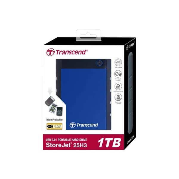 TRANSCEND HDD StoreJet 2,5" H3B extern hårddisk - 1 TB - USB 3.0