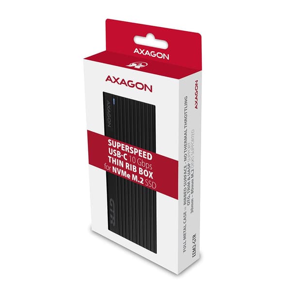 Axagon EM2-GTR SSD-kabinett Svart M.2