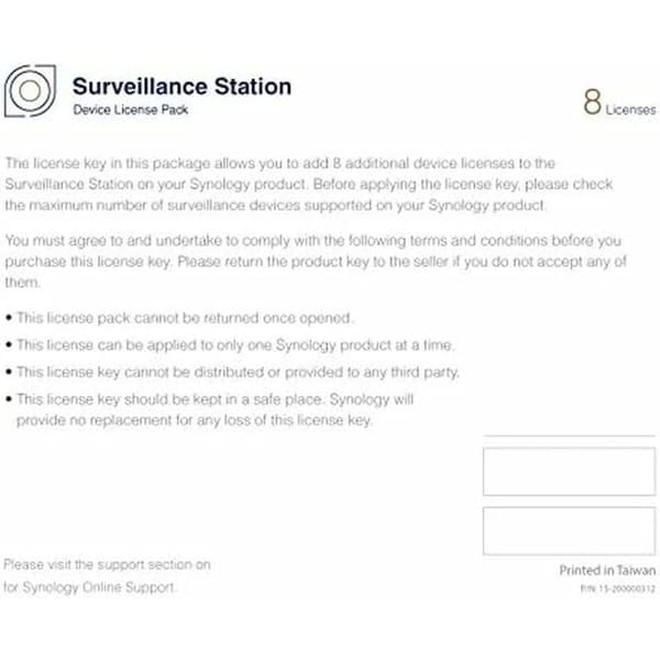 Nätlagringsenhet NAS Synology LICENSE PACK 8 Svart