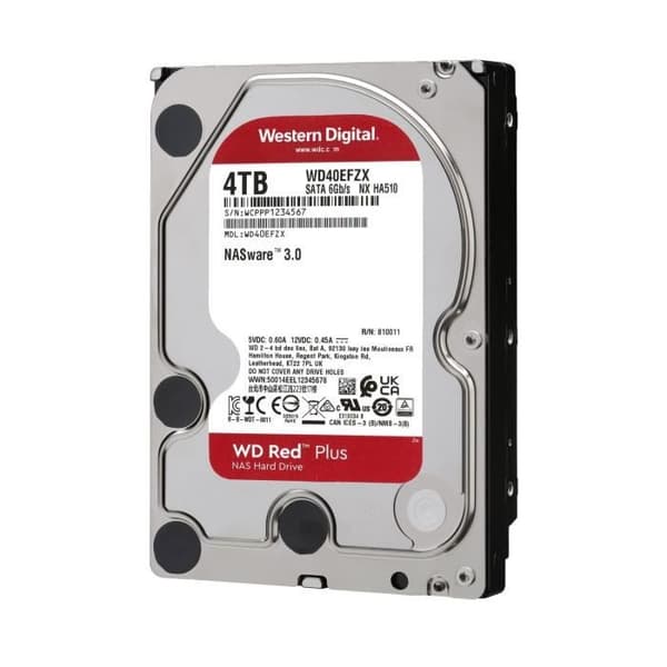 WD Red™ Plus - NAS intern hårddisk - 4TB - 5400 rpm - 3,5" (WD40EFZX)