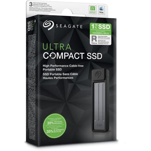 SEAGATE - Ultra kompakt - extern SSD - 1 To - USB-C - Hastigheter upp till 1000 Mo/s