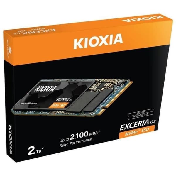 SSD - KIOXIA - EXCERIA G2 - 2 TB, M.2, 2100 MB/s läsning, 1700 MB/s skriv, för bärbar dator