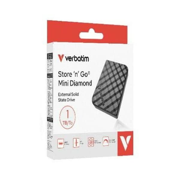 Extern Hårddisk Verbatim Svart 1 TB SSD