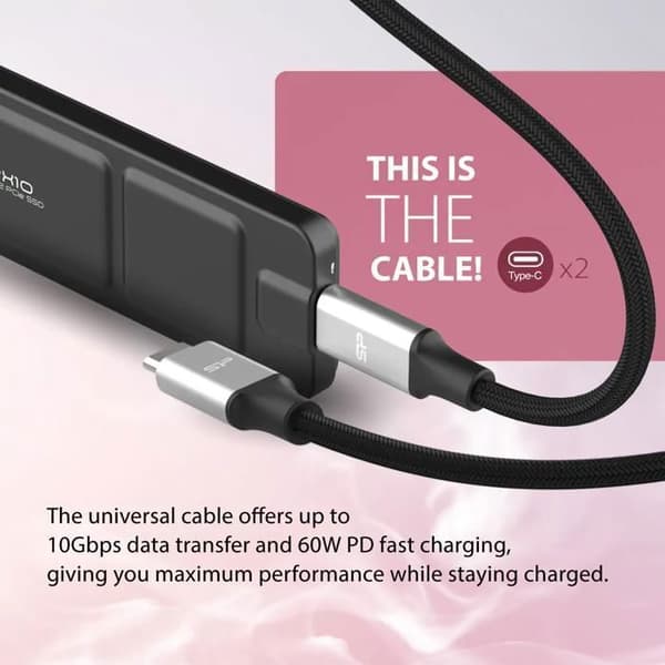 Extern SSD - Silicon Power - PX10 512GB - Svart - USB 3.2 Gen 2 och USB-C - Kompatibel med PC, Mac, PlayStation och Xbox