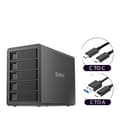 Miniatyrbild 1 av 2: Typ-C 5-facks HDD-dockningsstation, 10 Gbps överföringshastighet, kompatibel med Windows/Mac/Linux,5 Bay EU Kontakt Svart