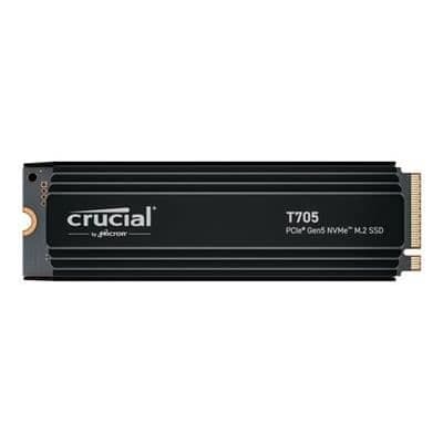 Intern spel-SSD med premium kylfläns - CRUCIAL - T705 SSD 2TB PCIe Gen5 NVMe M.2 (2024) - CT2000T705SSD5