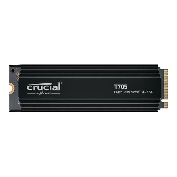 Intern spel-SSD med premium kylfläns - CRUCIAL - T705 SSD 2TB PCIe Gen5 NVMe M.2 (2024) - CT2000T705SSD5