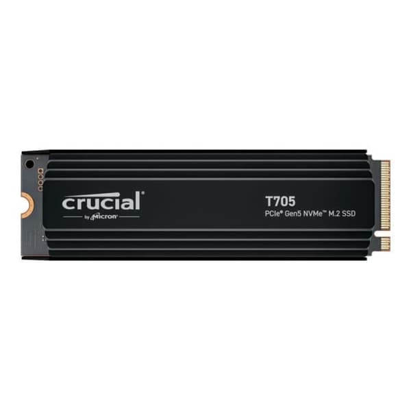 Intern spel-SSD med premium kylfläns - CRUCIAL - T705 SSD 2TB PCIe Gen5 NVMe M.2 (2024) - CT2000T705SSD5