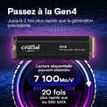 Miniatyrbild 5 av 6: CRUCIAL - P310 - Intern SSD - 4 To - PCIe Gen4 NVMe M.2 - Med kylfläns - Læshastighed Op til 7100 Mo/s - CT4000P310SSD5