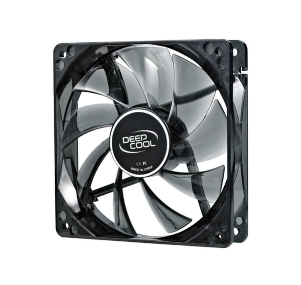 Ventilationsfläkt 120 mm, "Wind Blade 120", transparent, hydrolager, 4 lysdioder