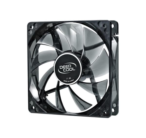Ventilationsfläkt 120 mm, "Wind Blade 120", transparent, hydrolager, 4 lysdioder