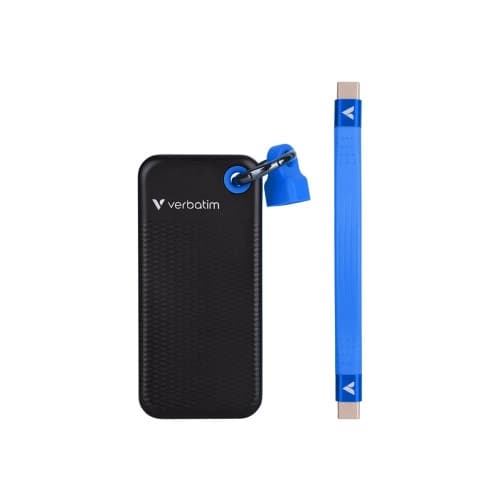 Verbatim Pocket - SSD - 2 TB - nyckelring med kabelkoppling - USB 3.2 Gen 2