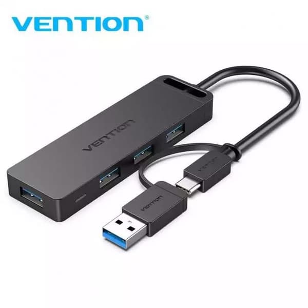 USB-hub - Vention - CHTBB - 4 portar - MikroUSB-strömförsörjning - USB 3.1 5 Gbit/s