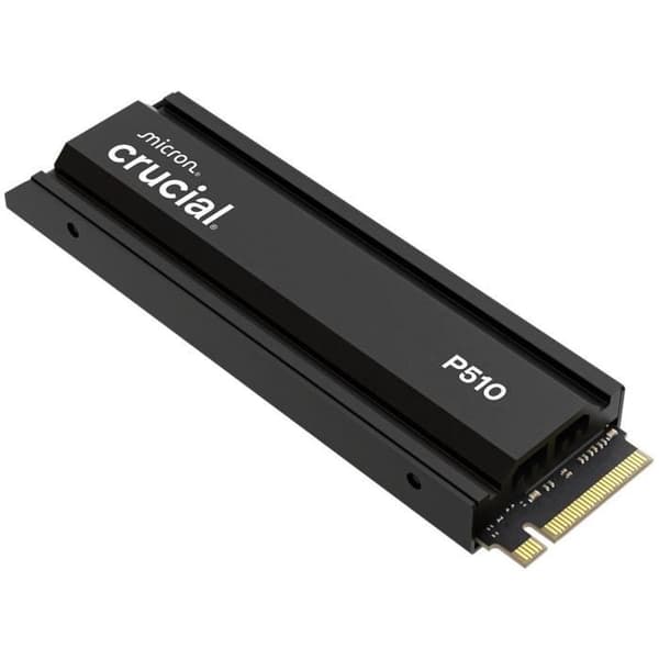 CRUCIAL - P510 - Intern SSD - 1 TB - PCIe Gen4 NVMe M.2 - Med kylfläns - Läshastighet upp till 1100 MB/s - CT1000P510SSD5