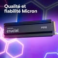 Miniatyrbild 6 av 6: CRUCIAL - P510 - Intern SSD - 1 To - PCIe Gen4 NVMe M.2 - Med kylfläns - Läshastighet upp till 1100 Mo/s - CT1000P510SSD5