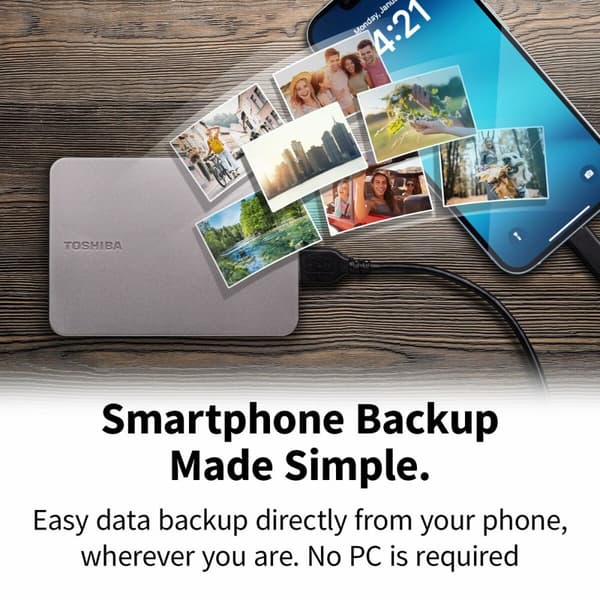 Ekstern harddisk Toshiba HDTX210ESCAA 1 TB HDD Sølvfarvet Magnetisk