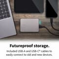 Miniatyrbillede 4 af 7: Ekstern harddisk Toshiba HDTX210ESCAA 1 TB HDD Sølvfarvet Magnetisk