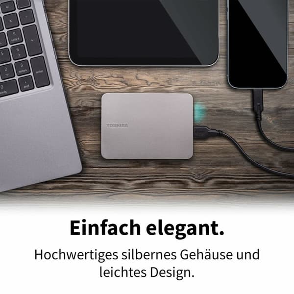 Ekstern harddisk Toshiba HDTX210ESCAA 1 TB HDD Sølvfarvet Magnetisk