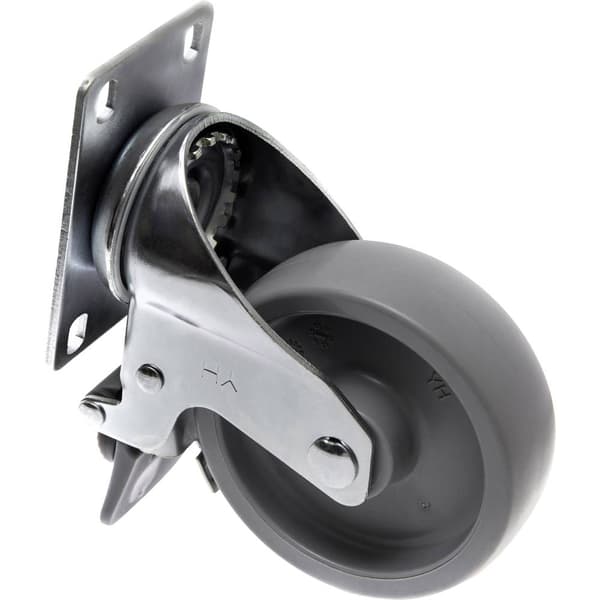 TOOLCRAFT TO-5137938 Länkhjul 100 mm med parkeringsbroms och skruvplatta Bärförmåga (max. ): 125 kg