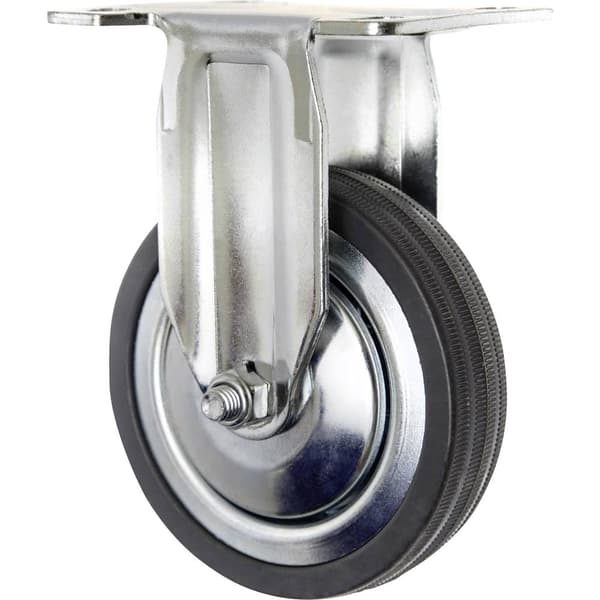 TOOLCRAFT TO-5137932 Fasthjul med skruvplatta 100 mm gummi Bärförmåga (max. ): 80 kg