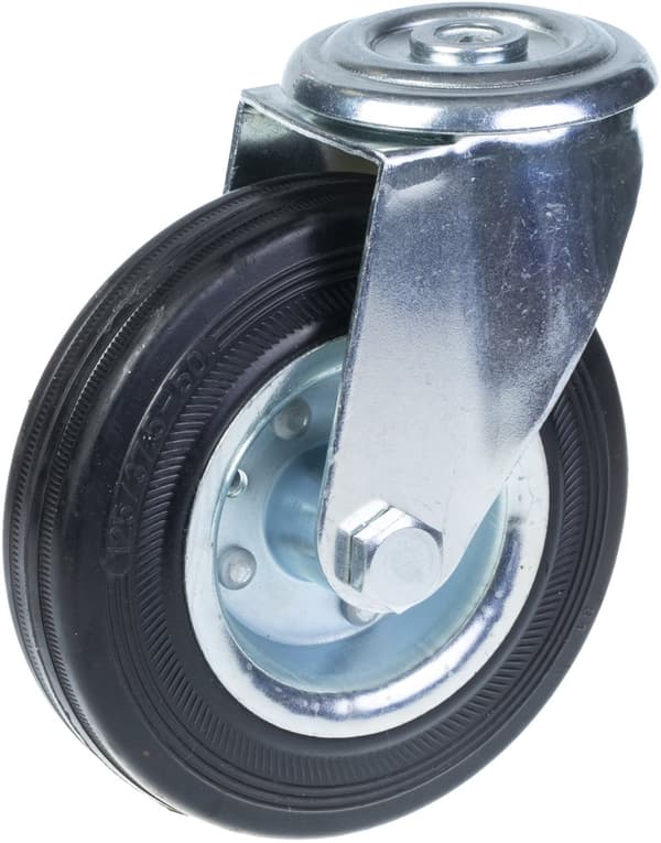 125 mm 5" gummihjul, drejelig og bremse, stærk kapacitet på 480 kg, sæt med 4 stk.