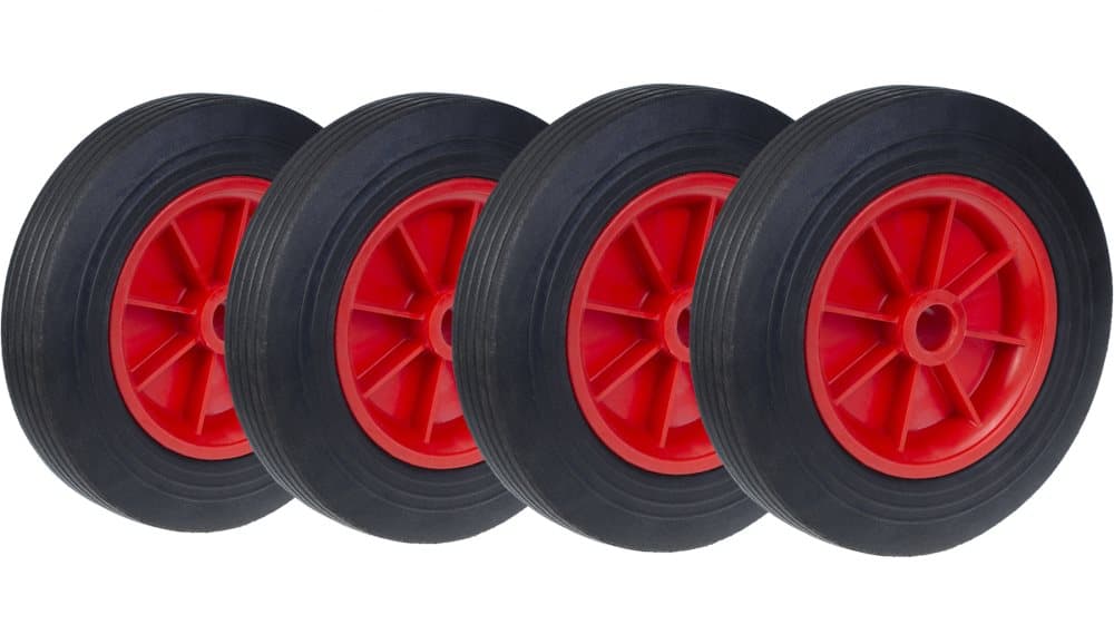 10" massivt gummihjul för elbricka - generator - vagn 250mm - set om 4