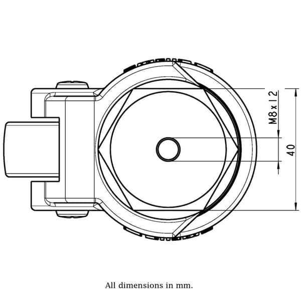 Nivelleringshjul 42 mm hjul Blickle-hjul 180 kg kapacitet HRIG-POA 45G